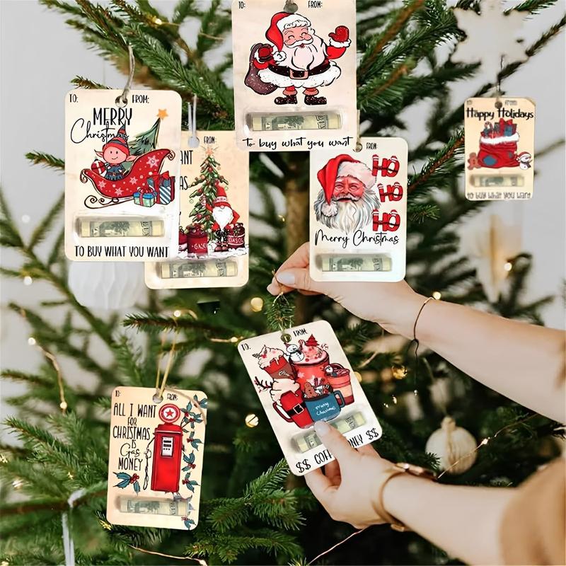 Christmas Money Holder, 7 Counts set Cute Cartoon Pattern Money Holder, Fun Creative Money Gift for Friend & Family, Merry Christmas Decorations