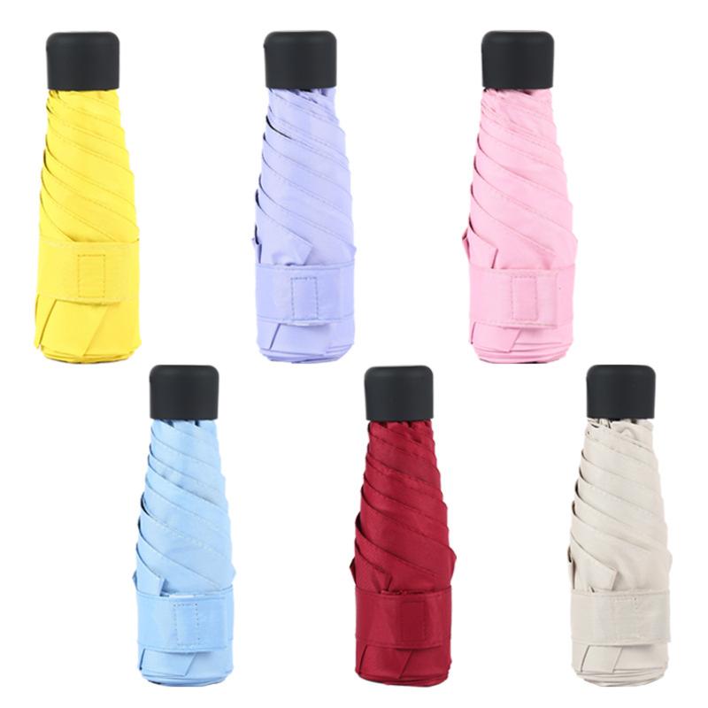 Small Folding Umbrella, Mini Pocket Waterproof Portable Travel Umbrella For Women Girls