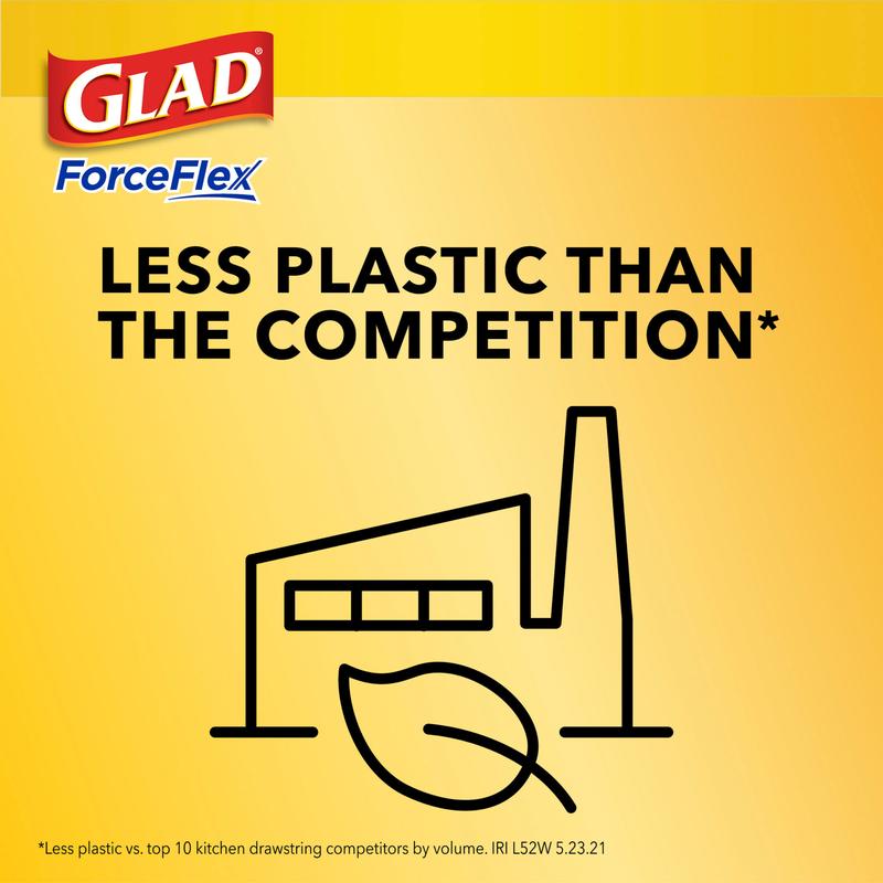 Glad ForceFlex Tall Kitchen Drawstring Trash Bags, 13 Gallon, Gain Lavender with Febreze Freshness, 120 Count