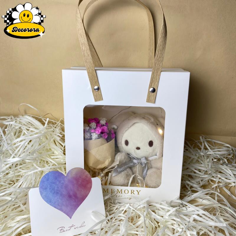 Miniature Teddy Bear Bouquet Gift Set - Perfect Christmas Gift for Her - Her on Christmas Anniversary - Birthday Present for Women