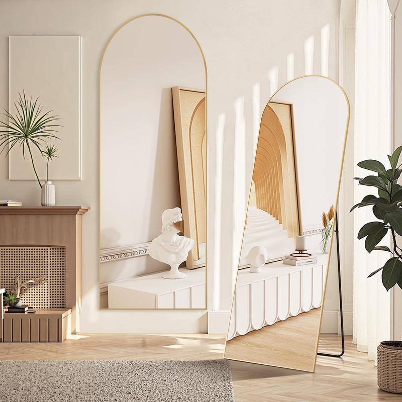 Gold Modern Arched Full-Length Wall Mirror, Stylish Decorative Floor Mirror 21