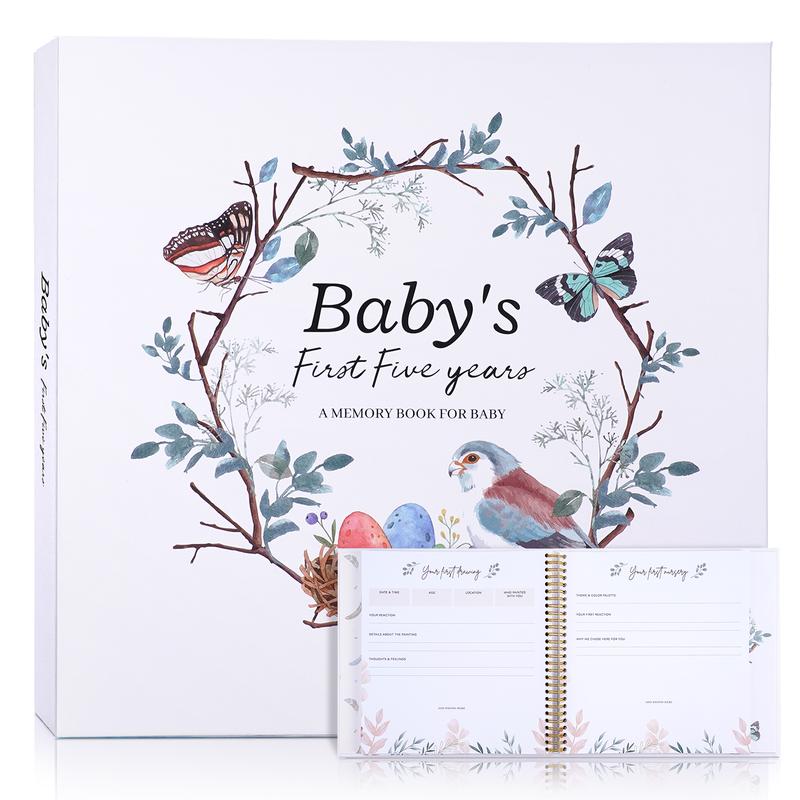 Baby Memory Book - 118 pages record the baby's first five years, scrapbook, photo album, memory book, children's growth diary