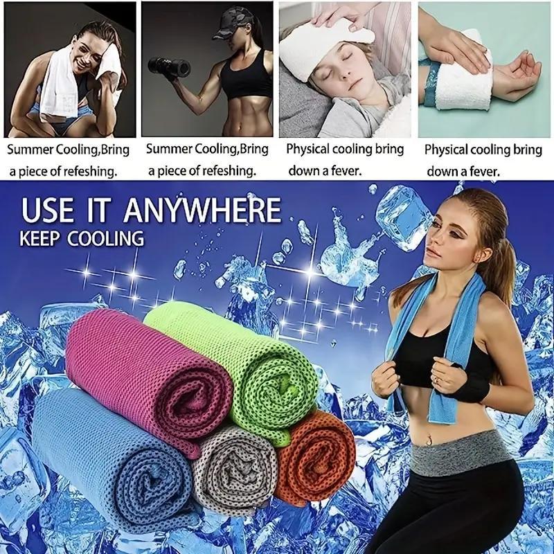 Cooling Towel, 4 Counts Soft Breathable Sports Towel, Quick-drying Towel for Outdoor, Gym, Yoga, Exercise, Camping, Fitness, Running