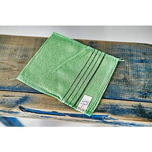 9pcs Genuine Korean Asian Exfoliating Bath Washcloth, Skin Massage (Green 6pcs, Red 3pcs) Genuine Korean Italy Towel, Removing Dry, Dead Skin Cells, Cleaning Pores, Reusable