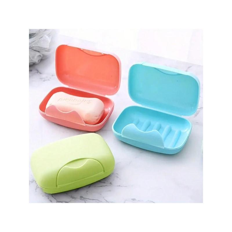 1pc Waterproof Travel Soap Box With Cover And Lock - Portable Bathroom Supplies Storage Tray Rack , Teenager Gift Camping