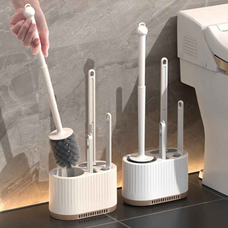 Luxe Toilet Brush Set - Wall-Mounted, Efficient Corner Cleaning Design, with  Rack - Ideal for Bathroom Maintenance Toilet brush Accessory Tool