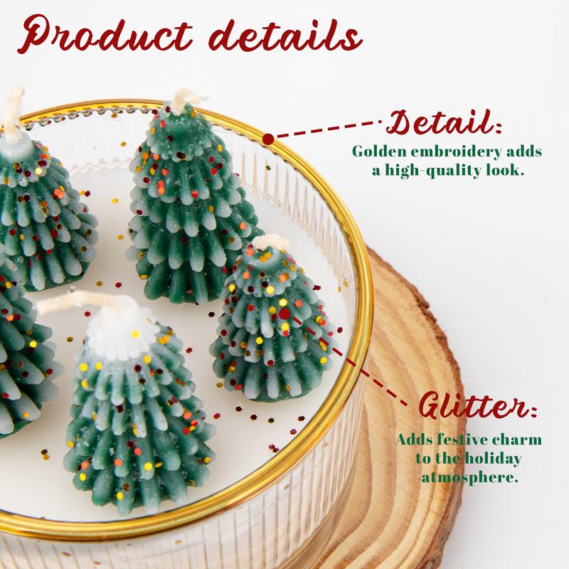 Christmas Tree Candles Xmas Gifts Holiday Present Indoor Decoration Christmas Decor