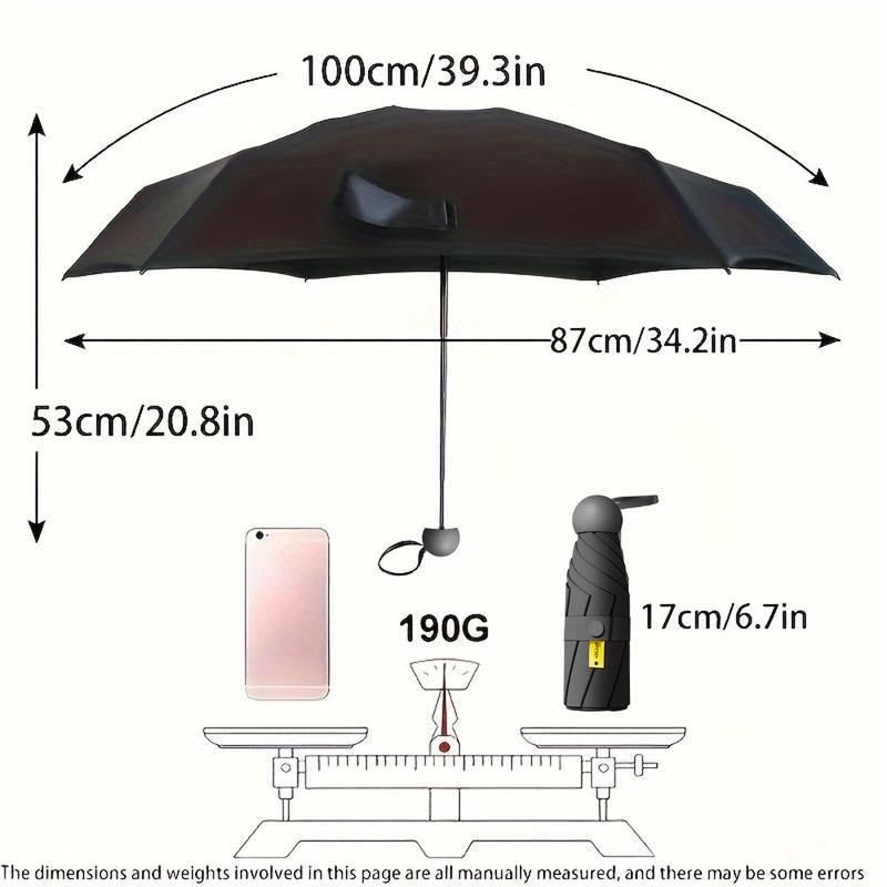 Portable Compact Umbrella, 1 Count Pocket Mini Umbrella, Folding Umbrella for Kids Women, Umbrellas for Rain & Sun, Small Umbrella for Backpack