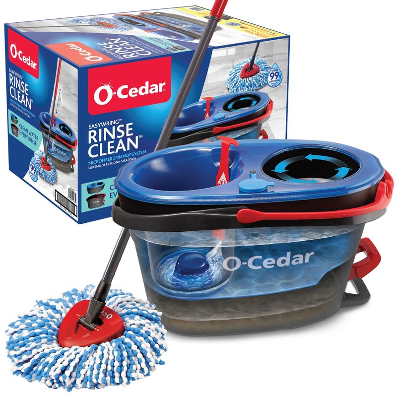 RinseClean Clean Water Spin Mop and Bucket System | Clean with Clean Water | Removes 99% of Bacteria