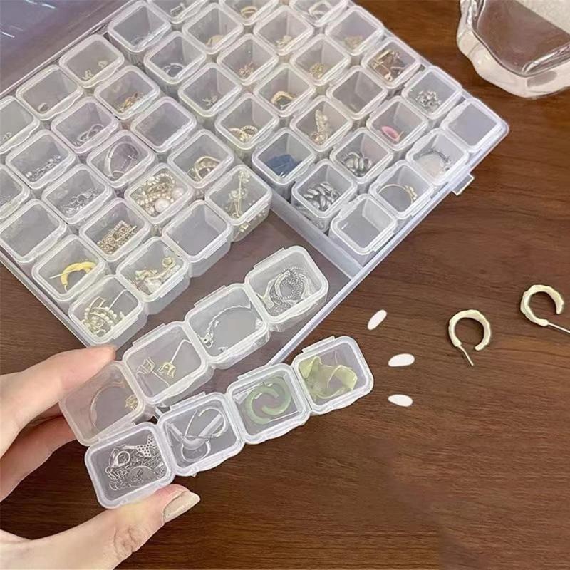 56 Grids Storage Box, 1 count Clear Plastic Jewelry Storage Box, Jewelry Case for Beads, Jewelry, Tools, Pill and DIY Crafts