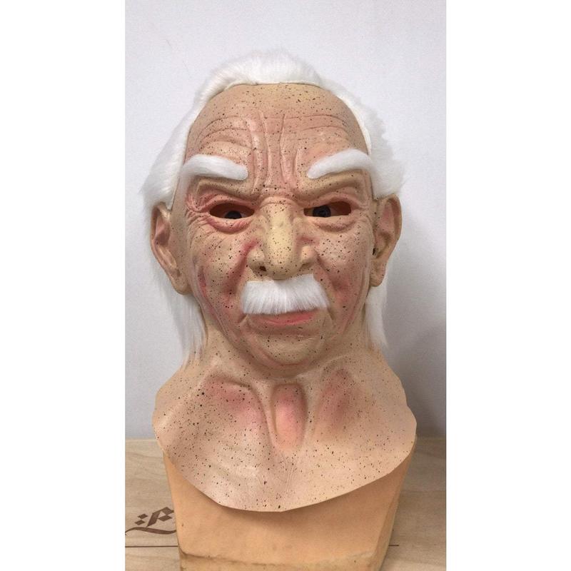 Old man mask white hair white beard headgear halloween