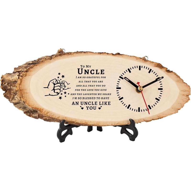 Gifts for Uncle Wooden Clock, Uncle Gifts for Birthday, Uncle Gifts from Niece Nephew, Christmas Birthday Gifts for Uncle, Best Uncle Ever Gifts, Uncle Birthday Gift Ideas