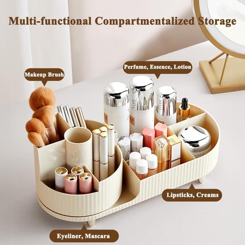 360 Rotating Plastic Makeup Brush Holder Large Cosmetic Skincare Organizer for Lotion Lipstick and Cream Makeup Organizer, Multi-functional organizer Boxes