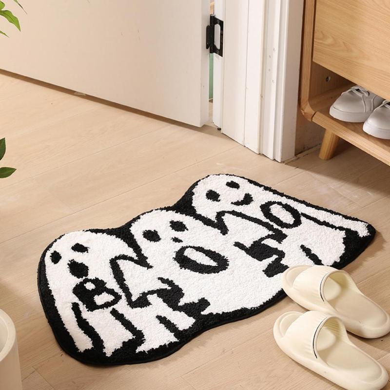 Halloween Ghost Pattern Door Mat, Soft Comfortable Bath Mat, Water Absorbent Bath Mat for Home Bathroom, Home Decoration, Men Gifts