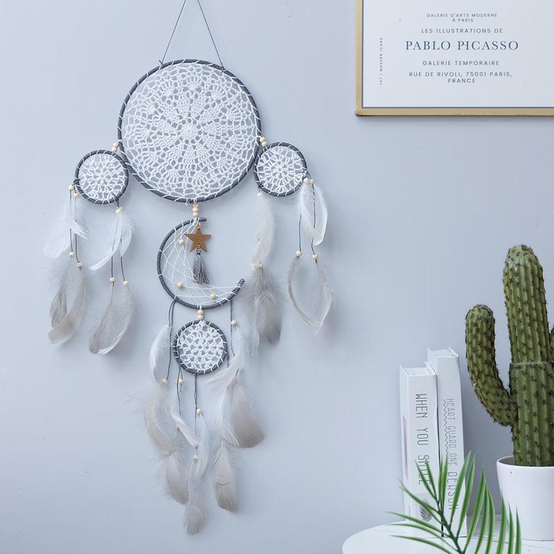 Exquisite Bohemian Style Dream Catcher, 5 Counts set Creative Hanging Decor, Wall Hanging Ornament for Home Living Room Courtyard Decoration