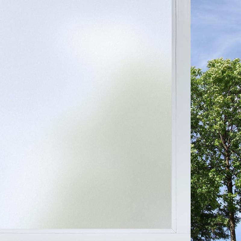 Frosted Glass Window Film,35.4x118.1 Inches Privacy Film Anti Uv, Frosted Window Privacy Film Non Adhesive, Window Film Privacy for Bathroom Home and Office