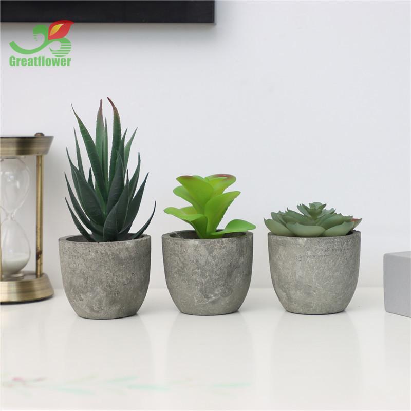 Succulent Plant Decoration Craft, 3pcs Home Decoration Simulation Potted Plants for Office, Artificial Decorative Potted Succulent Ornaments, Home Decor, Room Decor