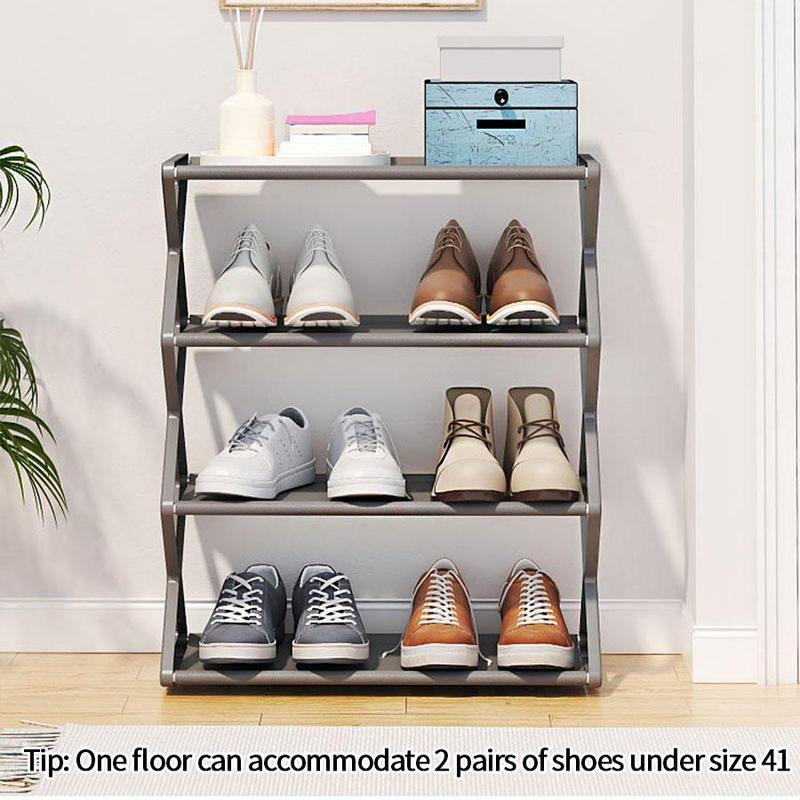 X Shaped Shoe Rack, 1 Count 4 Layer Shoe Storage Rack, Space Saving Shoe Organizer, Home Organizer for Living Room Bedroom Dormitory, Storage Organizer for Bedroom