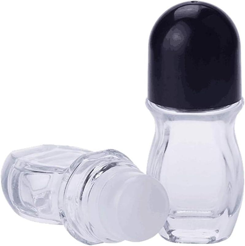 1PCS Glass Empty Roller Bottles with Plastic Roller Ball, Deodorant Roll On Bottles Containers Leak Proof Massage Roller Ball Bottles with Cap For Essential Oils Perfume Cosmetics(30ml)