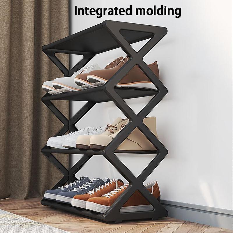 X Shaped Shoe Rack, 1 Count 4 Layer Shoe Storage Rack, Space Saving Shoe Organizer, Home Organizer for Living Room Bedroom Dormitory, Storage Organizer for Bedroom