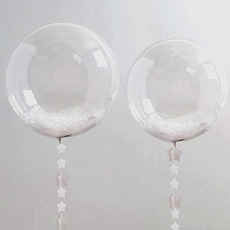 Bobo Balloons 50 Packs, 20 Inch Helium Style Transparent Bubble Clear Balloons for LED Light Up Balloons, Gifts for Christmas,Wedding,Birthday Party Decorations (LED String Not Included)