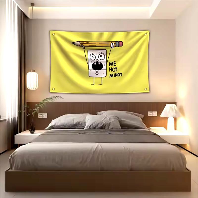 DoodleBob Me Hoy Minoy 3x5Ft Flag Tapestry for Wall Hanging Bedroom Living Room College Dorm Decor Banner With 4 Brass Grommets