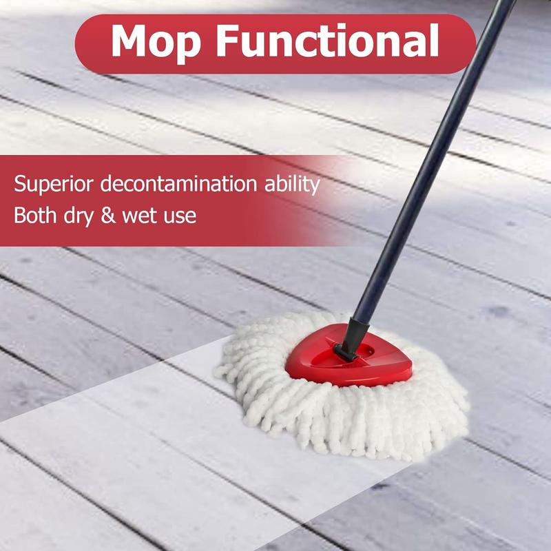 Spin Mop Replacement Head - 6 Pack EasyWring Mop Refills with Base Compatible with O-Cedar Triangle Spin Mop, Microfiber Mop Replace Head Easy Cleaning Floor Head Mop for Floor Cleaning mop floor