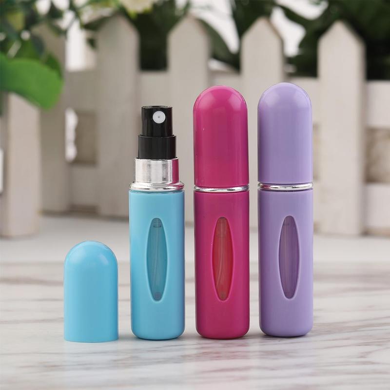 Portable Empty Spray Bottle, 7 Counts 5ml Pocket Perfume Dispenser, Mini Spray Bottles, Facial Toner Dispenser Bottle for Travel, Vanity Desk Accessories, Gifts for Girlfriend