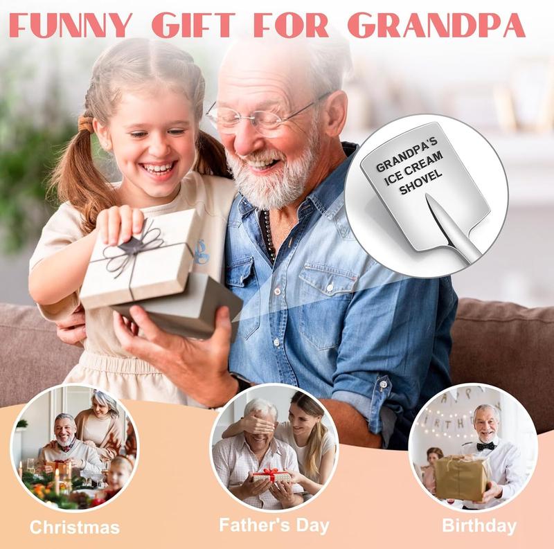 Grandpa Gifts- Birthday Gifts Christmas Gifts for Grandpa from Grandkids, Mens Stocking Stuffers, Presents for Grandpa Grandpa's Ice Cream Shovel