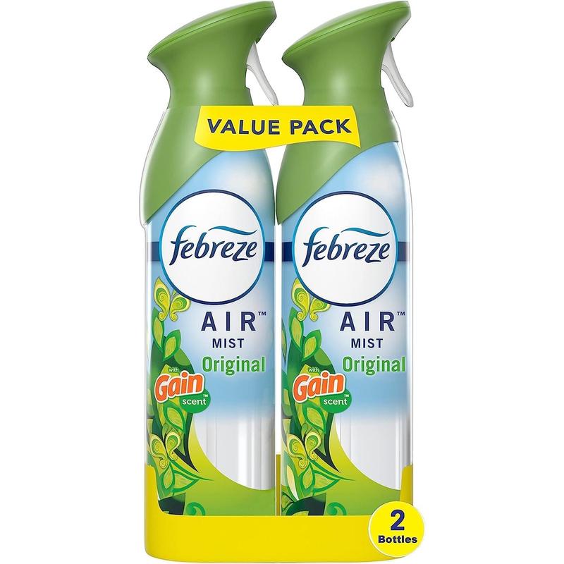 Febreze Air Mist Air Freshener Spray, Odor-Fighting Room Spray, Air Fresheners for Home and Bathroom and Kitchen, Aerosol Can, Gain Original Scent, 8.8oz, 2 Count