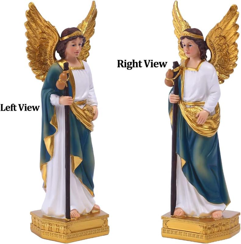 Statue of St.Gabriel The Archangel, 8in H Resin Catholic Gift Saint Gabriel The Messenger of God Figurine, Suitable for Religious and Ornaments Decor