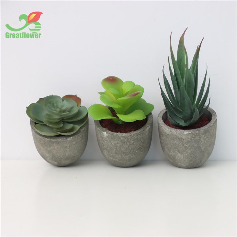 Succulent Plant Decoration Craft, 3pcs Home Decoration Simulation Potted Plants for Office, Artificial Decorative Potted Succulent Ornaments, Home Decor, Room Decor