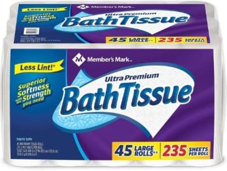 Soft and Strong Bath Tissue, 2-Ply, 235 Sheets, 45 Rolls - Ultra Premium - Wipes toilet  paper