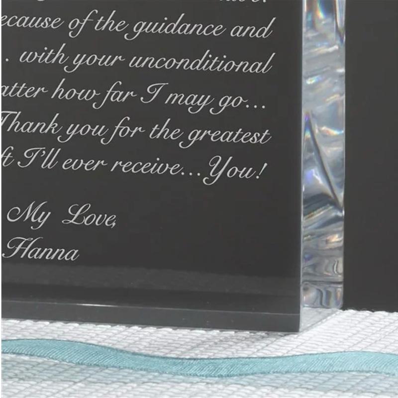 Heart-Shaped Glass Letter: A Keepsake to Thank Mom for Her Support - Personalized Gift Idea