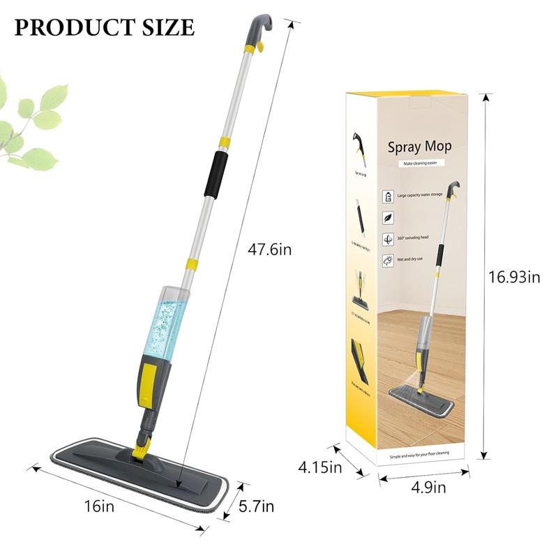 Mops for Floor Cleaning, Microfiber Spray Mop with 400ml Refillable Bottle and 2 Replacement Pads Dry Wet Floor Mop for Household or Commercial Use Dust Mop for Hardwood Laminate Tile Ceramic