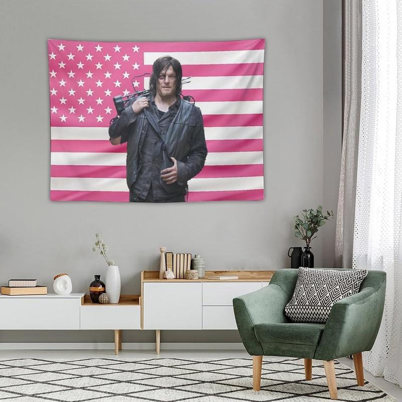 Daryl Funny Pink American Dixon Flag Tapestry Poster Bedroom Living Room Dormitory Wall Outdoor Garden Decor Aesthetic Merch30 x40