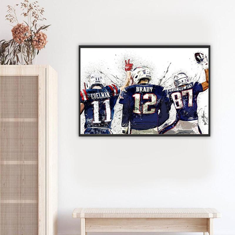 Matching Sports Design Poster, Gallery  New England Patriots, Man Cave, Kids Room, Game Room