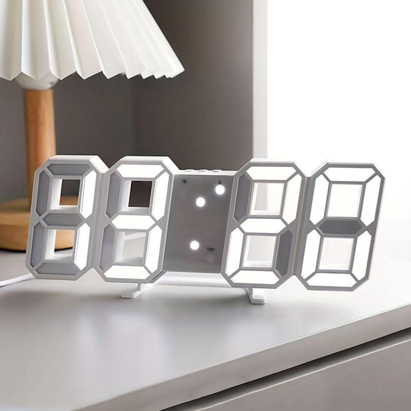 3D Digital Clock, USB-powered LED Electronic Clock, Home Desktop Silent Stereo Alarm Clock, Creative Fashion Clock