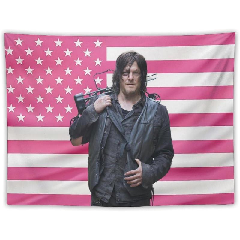 Daryl Funny Pink American Dixon Flag Tapestry Poster Bedroom Living Room Dormitory Wall Outdoor Garden Decor Aesthetic Merch30 x40