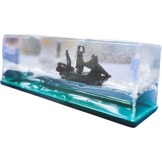 Ghost Ship Black Pearl Ship In A Bottle Fluid Liquid Drift Bottle Living Room Decoration Gift Float Ornaments