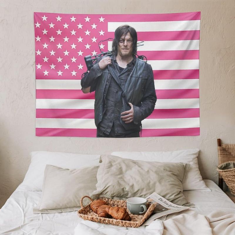 Daryl Funny Pink American Dixon Flag Tapestry Poster Bedroom Living Room Dormitory Wall Outdoor Garden Decor Aesthetic Merch30 x40