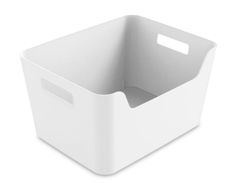 Mays Large Easy Access Plastic Storage Bin, White