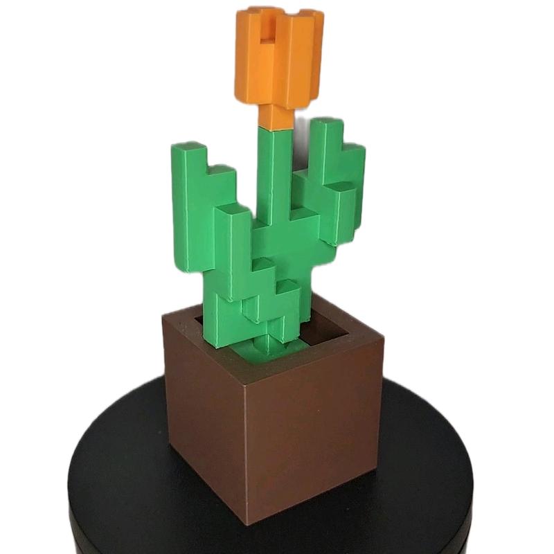 Minecraft Inspired Tulip Decorative Sculpture