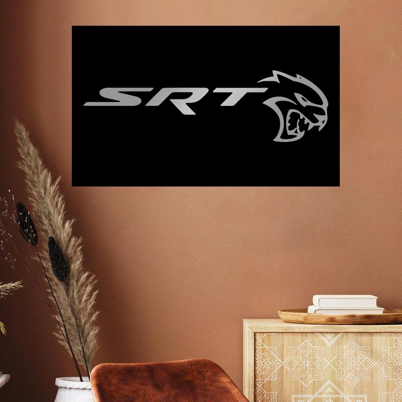 SRT Car Flag Black  with 4 Brass Grommets 3x5 Ft Wall Tapestry Banner for Indoor Outdoor Living Room Garden,Lawn,Yard Home Decor