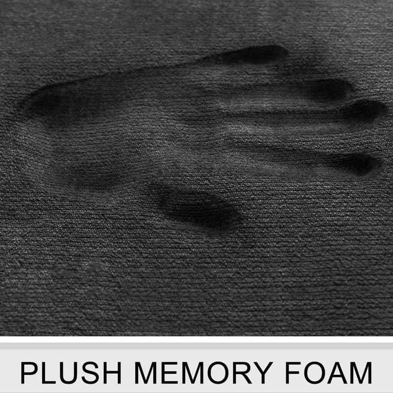 Memory Foam Bath Mat Set, Extra Soft 2 Piece Bathroom Rugs Non Slip and Absorbent Mats, 20x31 Inches Floor Mat, 20x20 Inches U-Shaped Contour Rug for Tub Shower & Bath Room, Black