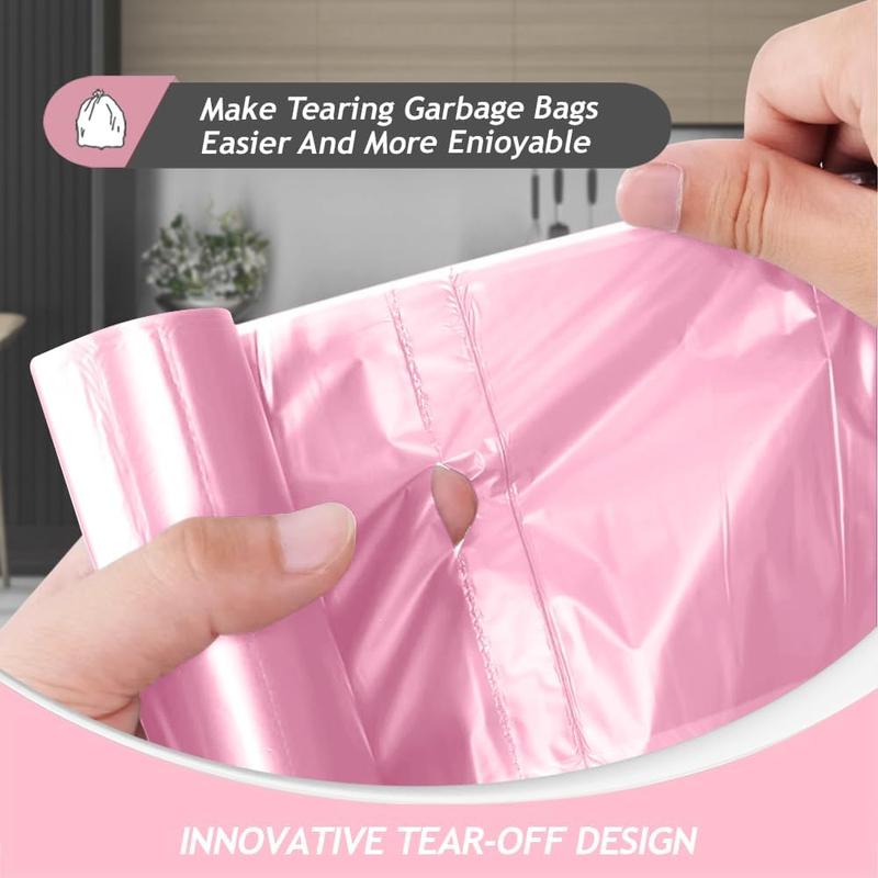 5 Gallon 180 Counts  Strong Trash Bags Garbage Bags, Bathroom Trash Can Bin Liners, Small Plastic Bags for home office kitchen, fit 12-15 Liter, 3,3.5,4.5 Gal, Pink