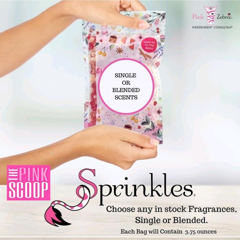 Pink Zebra Scented Soft Soy Wax Sprinkles - 3.75oz Bag for Home Fragrance - Room, Decor, Candle Melts Aroma Freshener