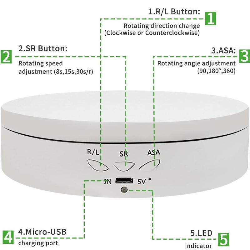 3 in 1 Electric Rotating Display Stand with Replacement Cover, 1 Set Rotating Display Stand for Photography Products & Video Display without Battery, Rotating Platform Room Accessories, Stocking Fillers Gift, Rotating Tray Stand Organizer Holder Racks