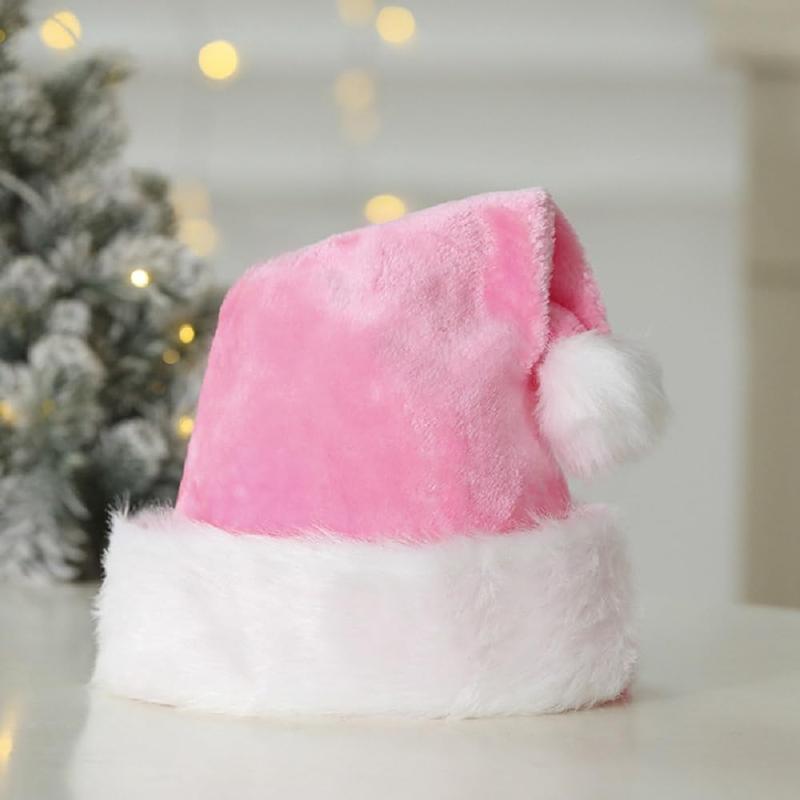 Santa Hat for Women, Adults Unisex  Comfort Xmas Hat  Plush for Christmas  Year Festive Holiday Party