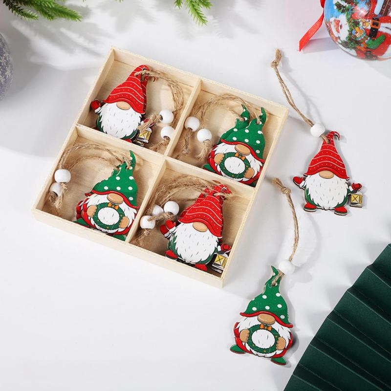 Boxed Christmas Tree Pendants, 12pcs box Cute Gnome Design Hanging Decoration, Christmas Decorations for Home Party Tree